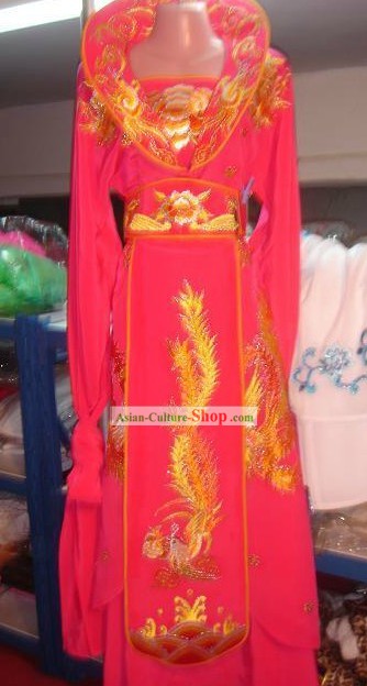 Ancient High Collar Embroidered Phoeix Empress Costume