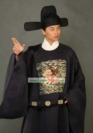 Ancient Chinese Government Official Costumes and Hat Complete Set