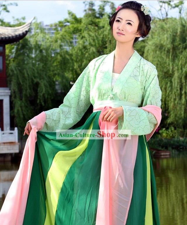 Ancient Chinese Shang Ru Clothing Complete Set for Girls