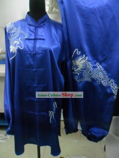 Chinese Traditional Silk Dragon Tai Chi Costumes for Men