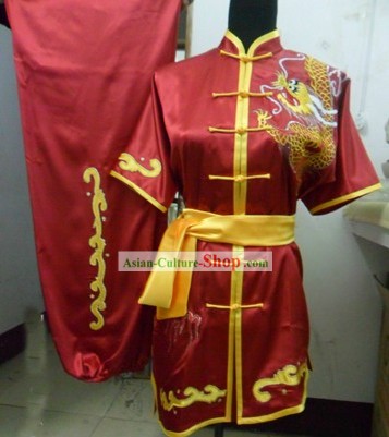 Stunning Silk Dragon Kung Fu Performance Costumes for Men