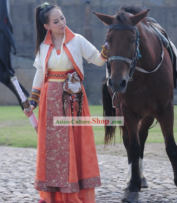 Ancient Chinese Female Knight Costumes Complete Set