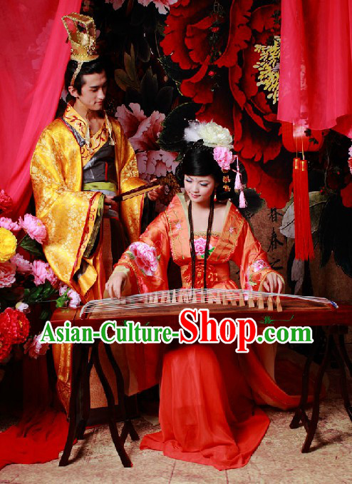 Ancient Chinese Lovers Clothing and Hat for Men and Women