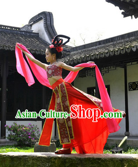 Ancient Chinese Palace Dance Costume and Fairy Wig for Kids