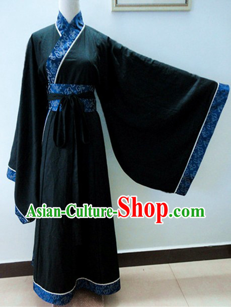 Ancient Chinese Han Dynasty Black Clothing for Men