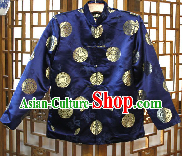 Traditional Chinese Blue Mandarin Blouse