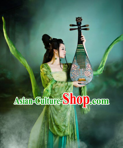 Ancient Chinese Green Fei Tian Fairy Dance Costumes