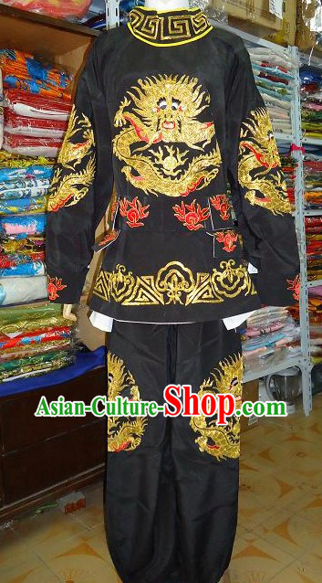 Ancient Chinese Mask Changing Black Dragon Costumes for Men