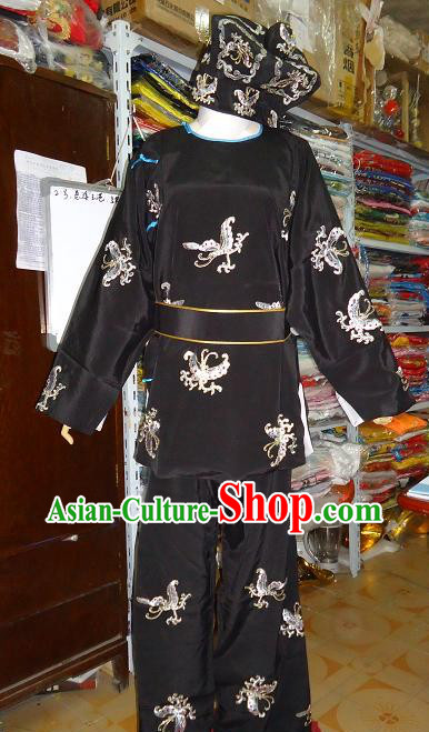 Ancient Chinese Embroidered Butterfly Costume and Hat for Men