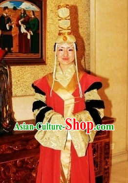 Ancient Chinese Mongolian Clothes and Hat for Women