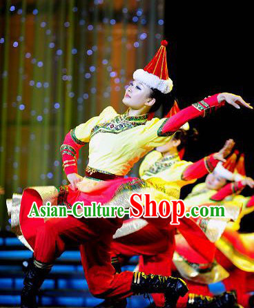 Mongolian Dance Costume and Hat for Women