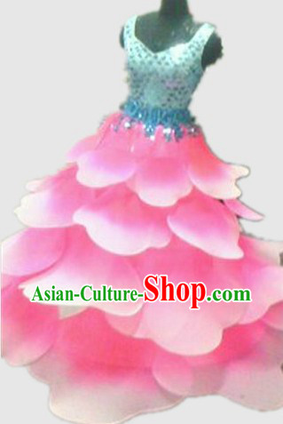 Traditional Chinese Lotus Dance Costume Complete Set for Women