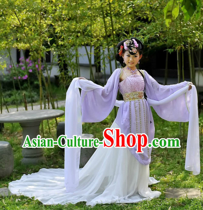 Ancient Chinese Fairy Long Sleeve Costumes for Kids