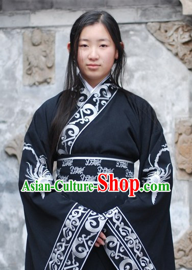 Ancient Chinese Black Empress Phoenix Clothing for Lady