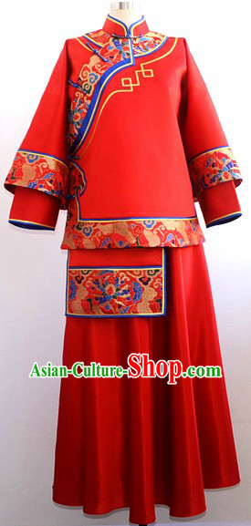 Chinese Classic Red Wedding Tang Suit for Brides