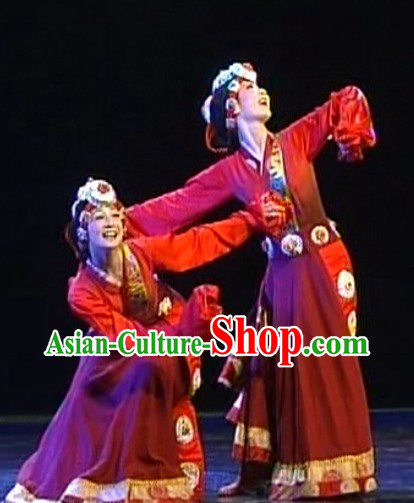 Long Sleeves Tibetan Clothing and Headpiece for Women