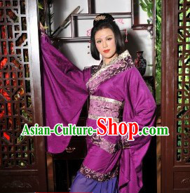 Ancient Chinese Purple Quju Hanfu Outfit for Women