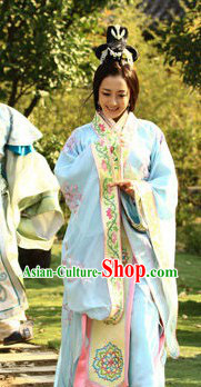 Ancient Chinese Embroidered Flower Princess Clothes for Women