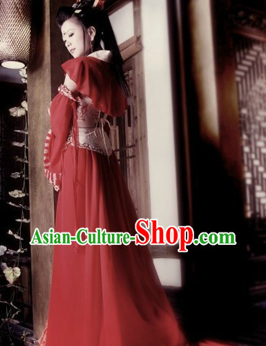 Ancient Chinese Red Wedding Marriage Outfit for Brides