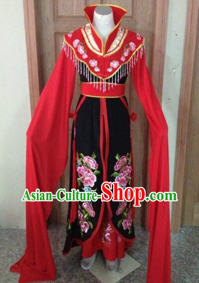 Red Chinese Opera Embroidered Phoenix Wang Xifeng Costumes Complete Set