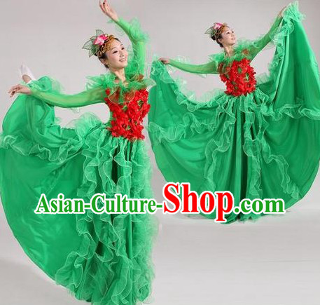 Chinese Stage Performance Modern Dance Costume and Headwear for Women