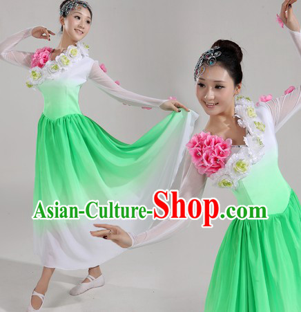 Chinese Stage Performance Modern Dance Costumes and Headwear for Women
