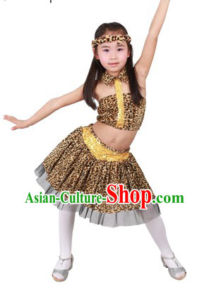 Stage Performance Savage Dance Costumes for Kids