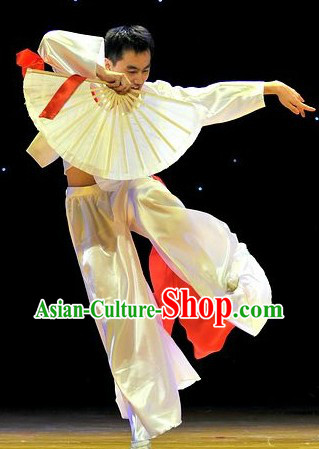 Traditional Chinese Fan Dance Costumes for Men
