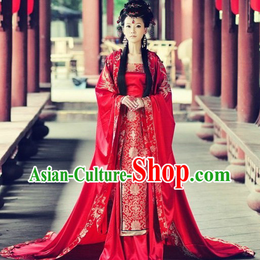 Traditional Chinese Phoenix Wedding Attire and Hair Accessories Complete Set for Women