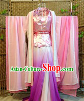 Traditional Chinese Liu Yifei Fairy Xiao Qian Costumes and Headwear Complete Set