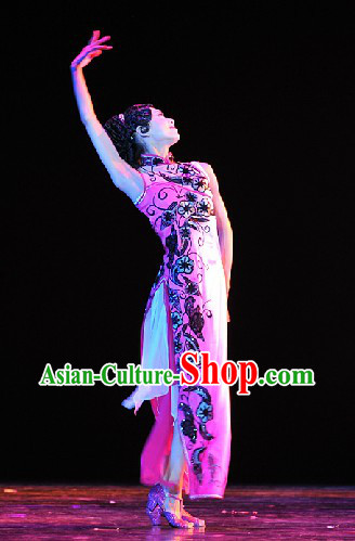 Traditional Chinese Classical Dancing Costumes Complete Set for Women