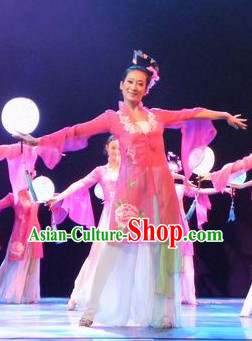Chinese Classical Dancing Costume and Headgear for Women