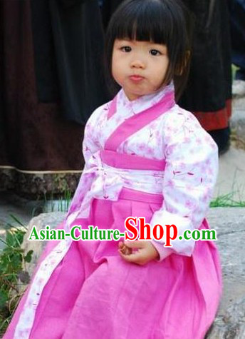 Traditional Chinese Hanfu Clothes Complete Set for Kids