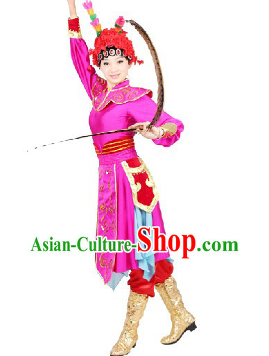 Peking Opera Style Stage Performance Costumes and Headwear Complete Set for Women
