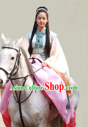 Ancient Korean Princess Outfit and Headpieces Complete Set for Women