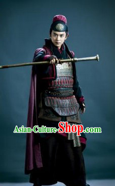 Han Dynasty General Armor Clothes and Hat Complete Set