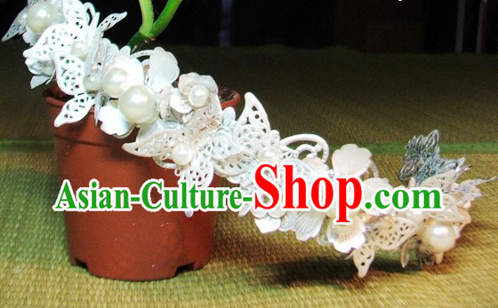 Handmade Traditional Chinese Wedding Butterfly Flower Bridal Headpieces Complete Set