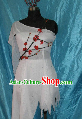 Traditional Chinese Plum Blossom Dance Costumes Complete Set