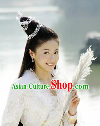 Traditional Ancient Chinese Fairy Headdress and Wig Set