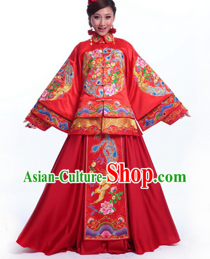 Supreme Chinese Wedding Clothing Complete Set for Brides