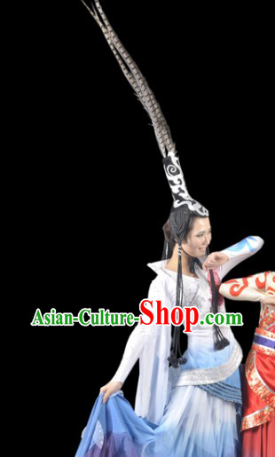 Ancient Chinese Beauty Dance Costume and Headdress Complete Set for Women