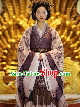 Han Dynasty Empress Hanfu Outfit and Headwear for Women