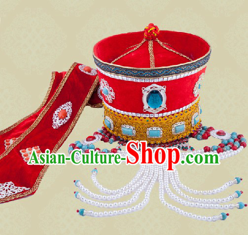 Ancient Chinese Mongolian Princess Wedding Hat for Brides