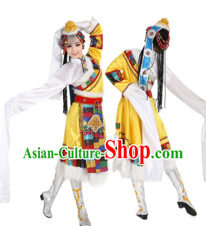Tibetan Clothes and Headdress Complete Set for Women