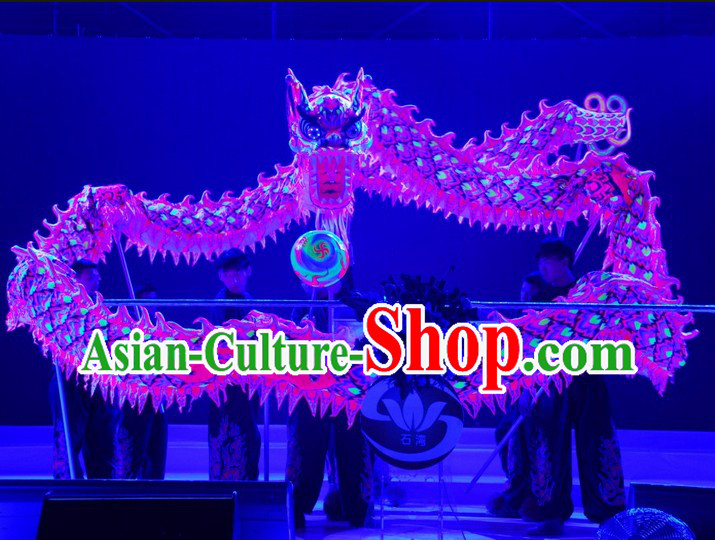 Supreme Handmade Happy Celebration Fluorescent Dragon Dancing Costumes Complete Set
