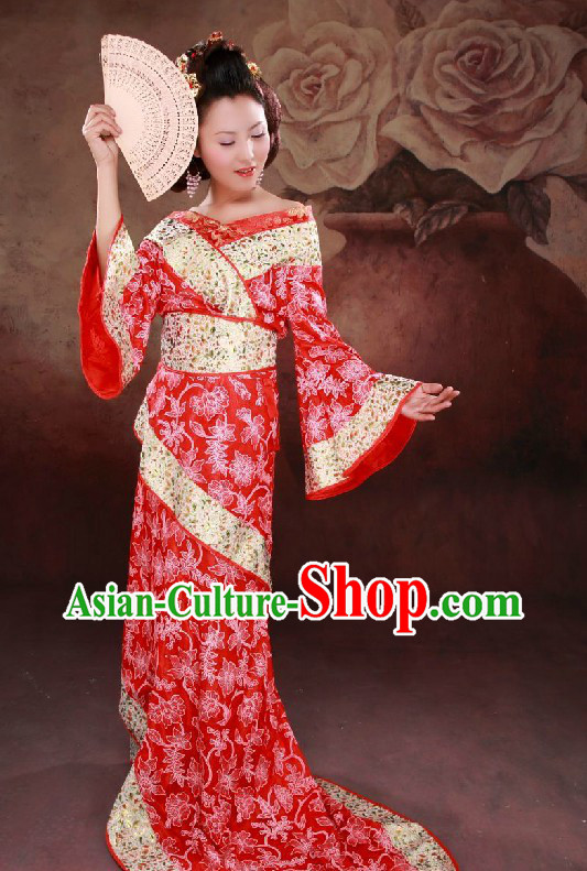 Ancient Chinese Red Hanfu Costumes for Women