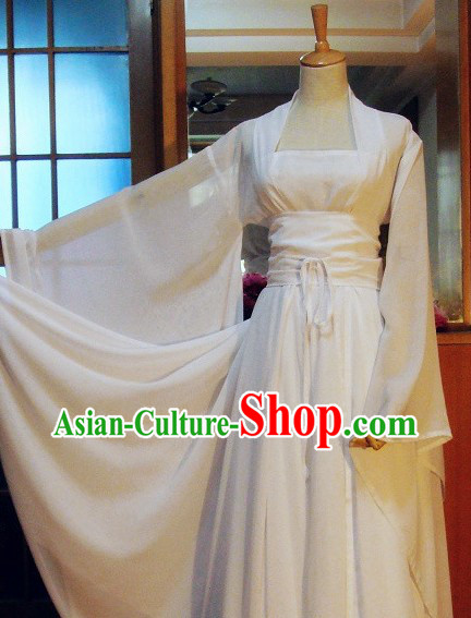 Ancient Chinese White Fairy Lady Costumes