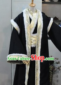 Ancient Chinese Black Winter Clothes for Men