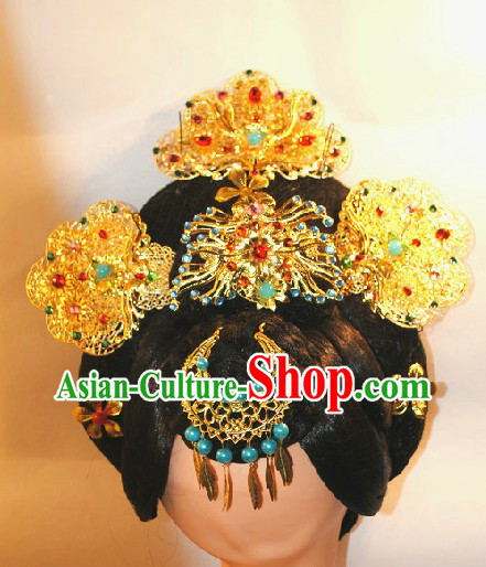 Tang Dynasty Chinese Imperial Empress Wig and Hair Accessories Set