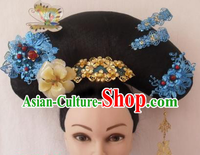 Qing Dynasty Palace Maid Butterfly Hair Accessories Hat